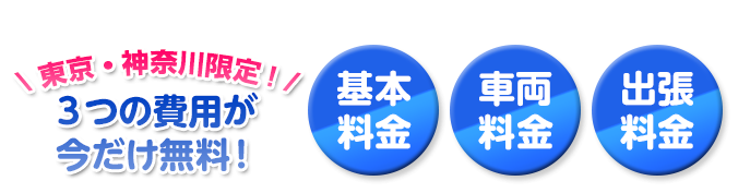 3つの費用が今だけ無料！